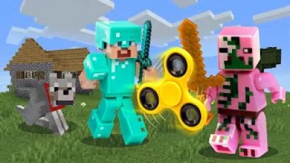 Видео игры - Стив Майнкрафт Лего делает спиннер трюки и строит в Minecraft! Сборник видео Майнкрафт